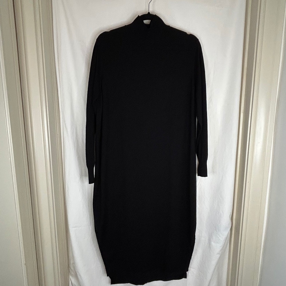 MNG Black Turtleneck‎ Long Sleeve Midi Sweater Dress Minimalist Womens M